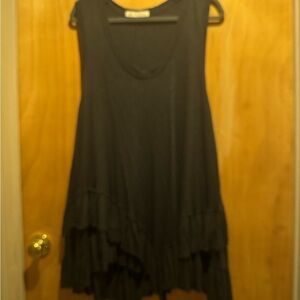Free People Black Layered Ruffle Mini Dress